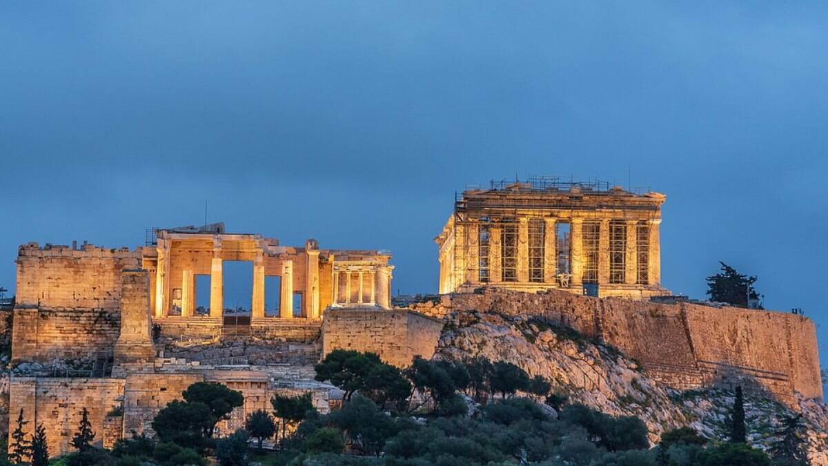 O Partenon ao final da tarde