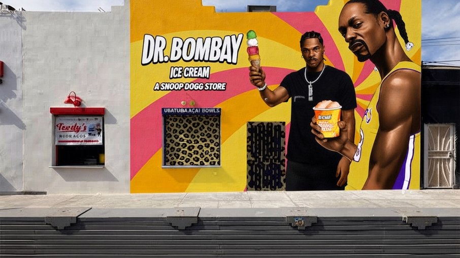 Sorveteria de Snoop Dogg: loja da Dr. Bombay em Venice Beach, na cidade de Los Angeles, no estado americano da Califórnia Sorveteria de Snoop Dogg: loja da Dr. Bombay em Venice Beach, na cidade de Los Angeles, no estado americano da Califórnia