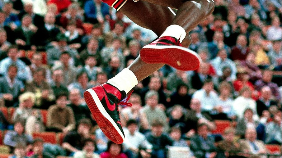 Primeira versão do tênis 'Air Jordan', lançada em 1985 Primeira versão do tênis 'Air Jordan', lançada em 1985