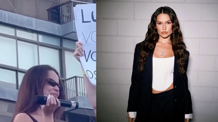 Juli﻿e﻿tt﻿e se emociona em ato e relembra caso de feminicídio