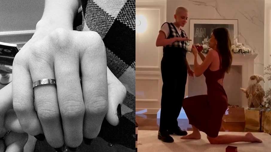 Marcella Ricca exibe anel de noivado que ganhou de Vitória Strada