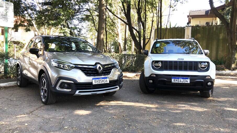 Renault Captur e Jeep Renegade: o primeiro tem motor 1.3 turbo, mais moderno que o 1.8 do rival, que mudará em 2022