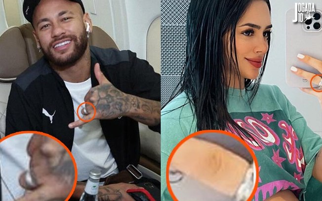 Neymar e Bruna voltaram a usar aliança 