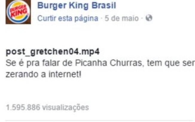 Burger King brinca com os internautas em sua página do Facebook