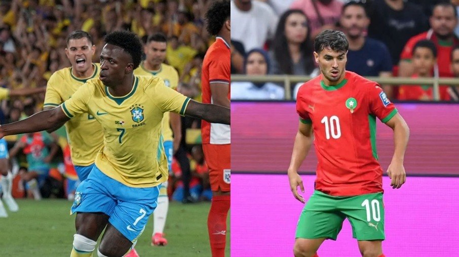 Vini Jr e Brahim Díaz são destaques de Brasil e Marrocos Vini Jr e Brahim Díaz são destaques de Brasil e Marrocos