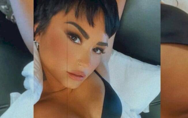 Demi Lovato grava cena de sexo e posa de lingerie no Instagram