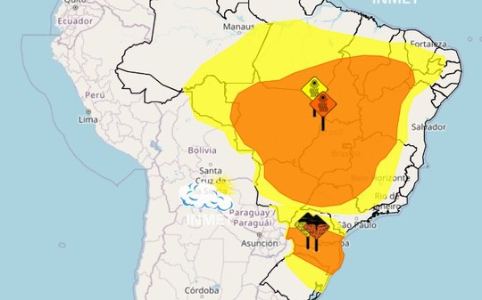 Inmet coloca o país sob alertas amarelo e laranja nesta sexta
