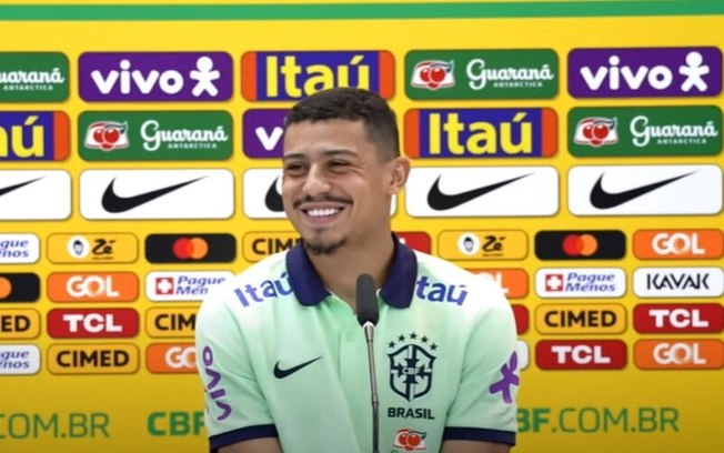 André durante entrevista coletiva pela Seleção Brasileira - Foto: Reprodução