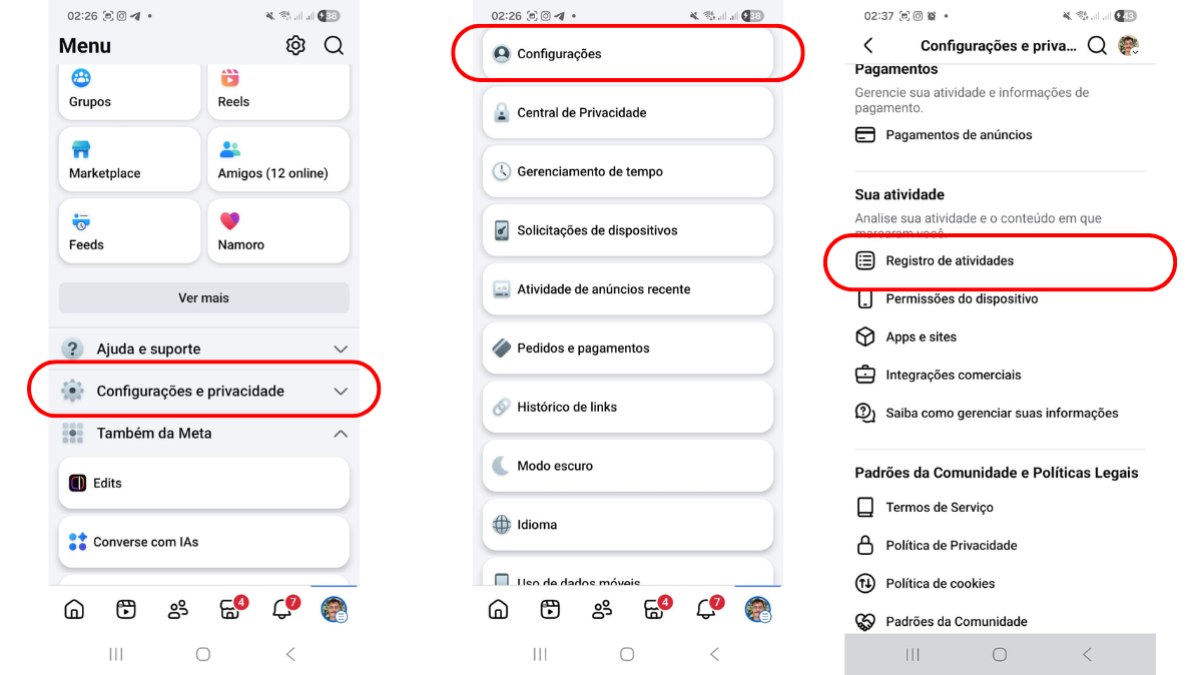 Encontre a sessão Sua atividade