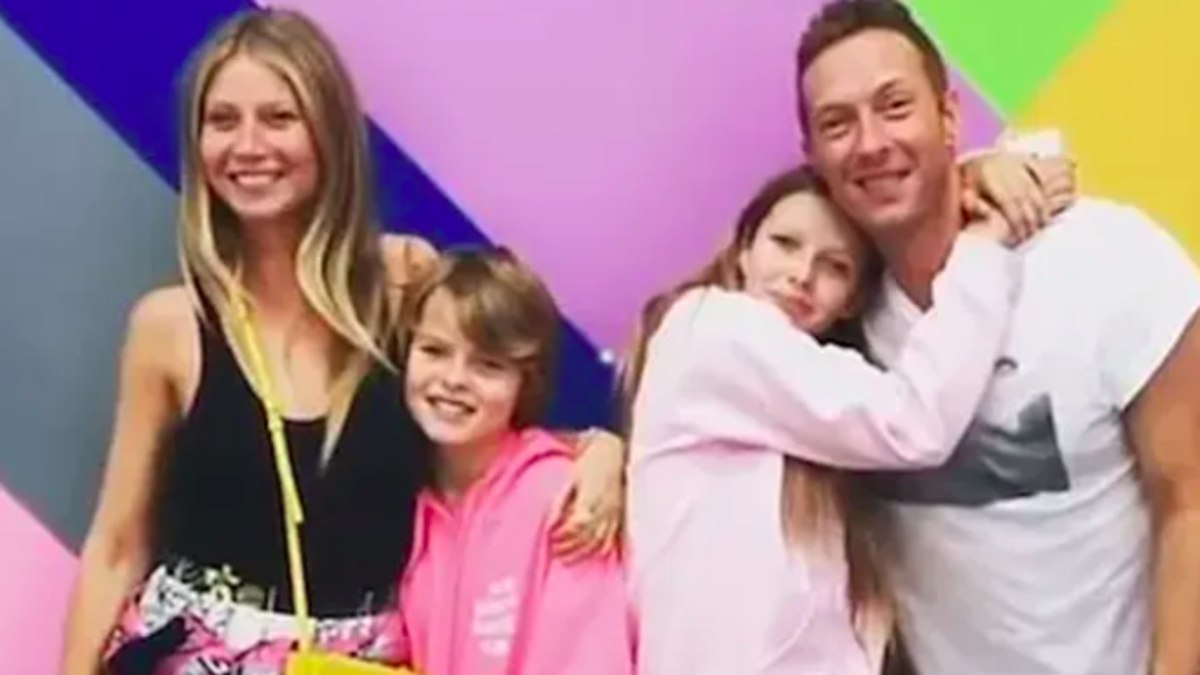Chris Martin e Gwyneth Paltrow com os filhos 
