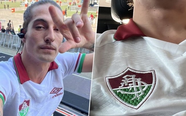 Vocalista do Måneskin aparece com camisa do Fluminense antes do Rock in Rio