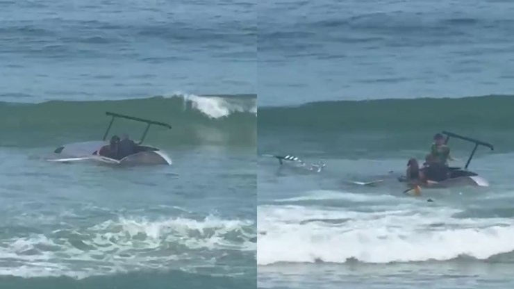 Vídeo: helicóptero faz pouso forçado no mar da praia da Barra