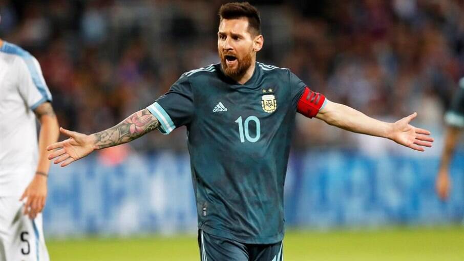 Messi em campo pela seleção argentina