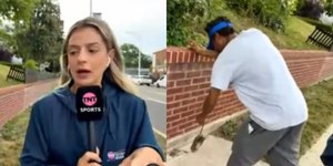 Homem pega rato com a mão e assusta repórter durante ao vivo