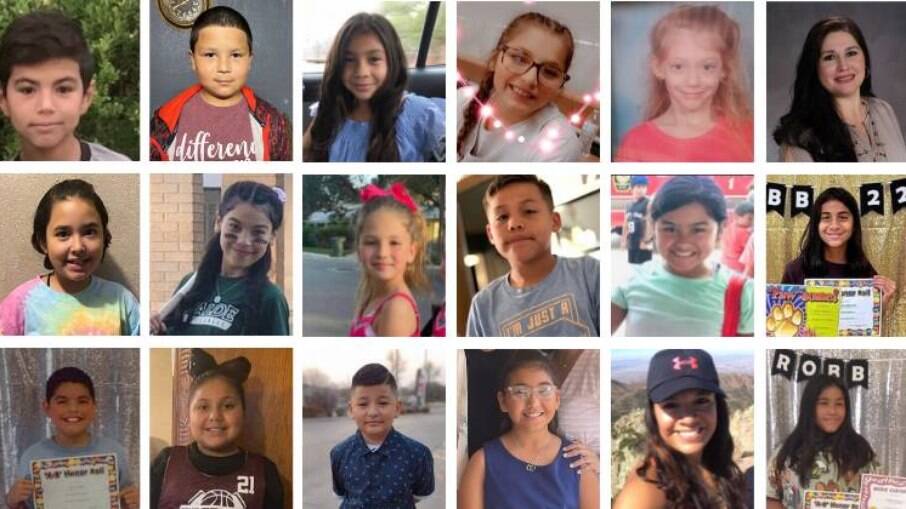 Vítimas do ataque na escola primária Robb na cidade de Uvalde, no Texas