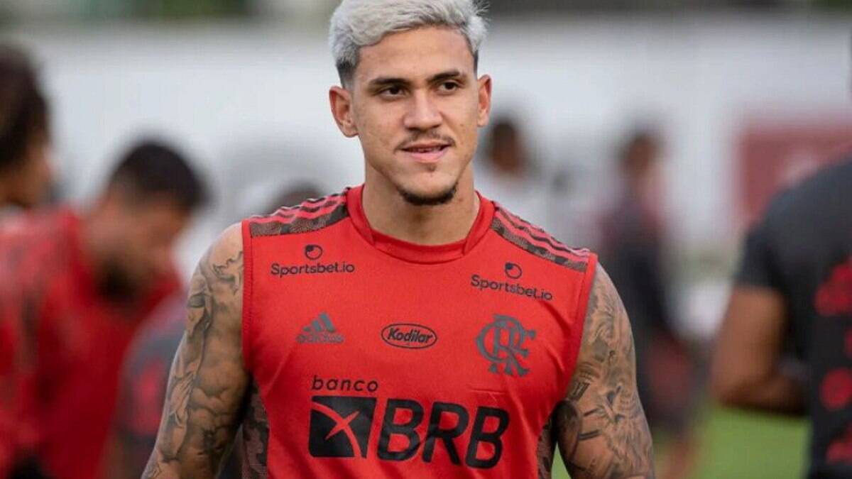 Atacante Pedro em treino pelo Flamengo
