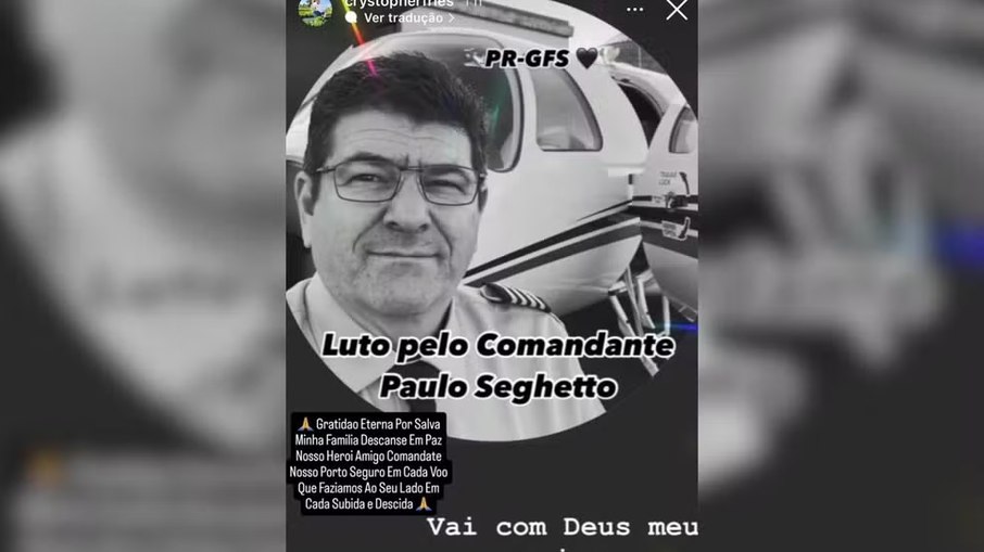 Homenagem ao piloto da aeronave