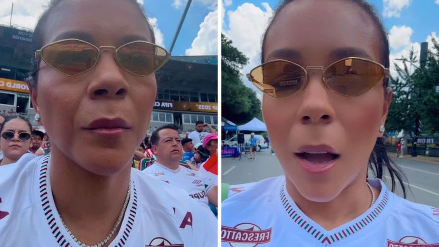 Esposa de Thiago Silva reclama do calor durante jogo do Fluminense Esposa de Thiago Silva reclama do calor durante jogo do Fluminense