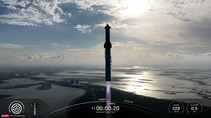 Após adiamento, Starship realiza décimo voo com sucesso