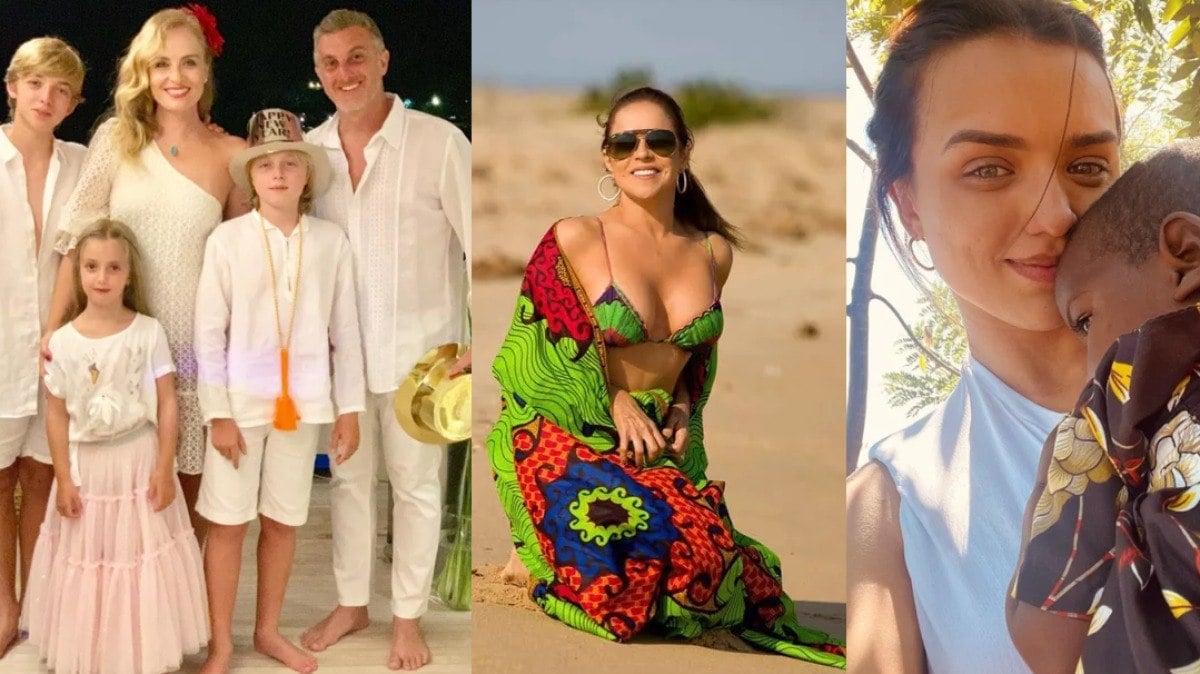 Luciano Huck e Angelica, com os filhos, Daniela Mercury e Rafa Kalimann estiveram em Moçambique