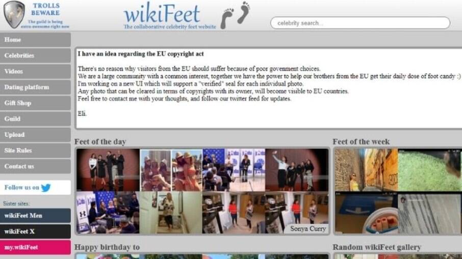 WikiFeet reúne fotos de pés
