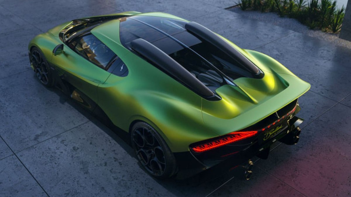Traseira do hipercarro Bugatti Brouillard