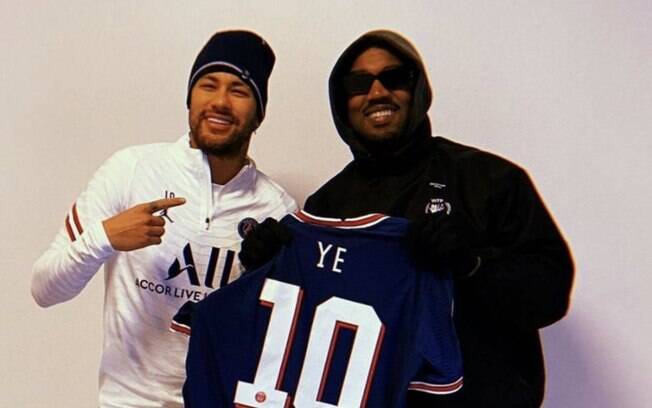 Neymar encontra Kanye West e faz homenagem nas redes sociais: 'Lenda'
