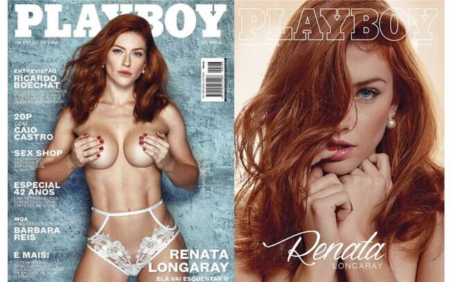 A jornalista Renata Longaray ganhou duas capas na edição de inverno da Playboy