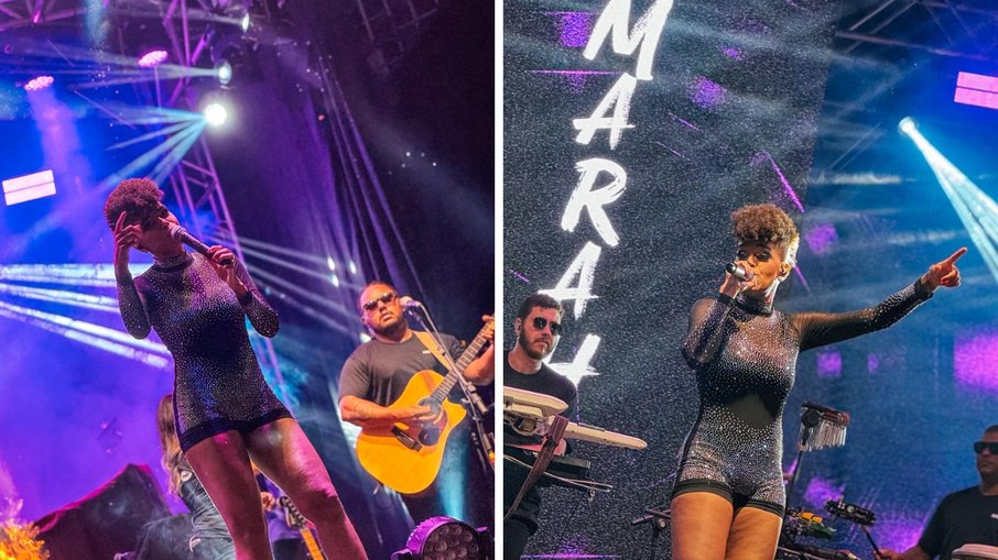 Cantora abriu show em Rio das Ostras, encontrou o sertanejo nos bastidores e compartilhou momento com fãs nas redes
