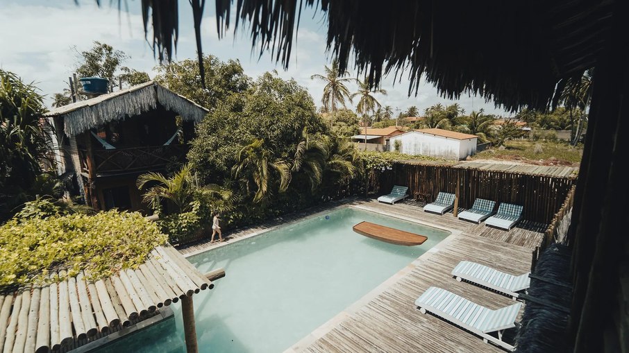 Área com piscina na pousada Café Zapata