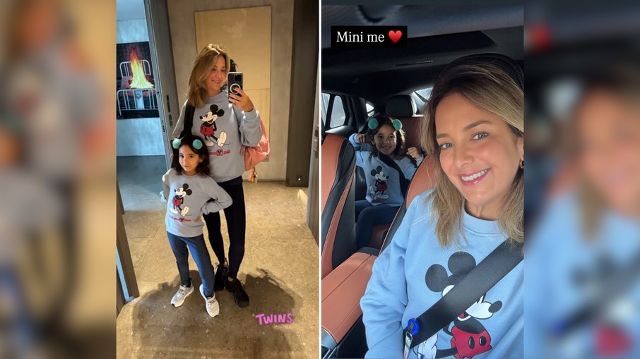 Ticiane Pinheiro combina look com a filha caçula, Manu Tralli Ticiane Pinheiro combina look com a filha caçula, Manu Tralli