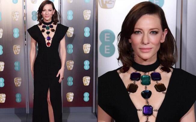 Looks das famosas: Cate Blanchett usou um vestido customizado feito pelo designer Christopher Kane para ir ao BAFTA
