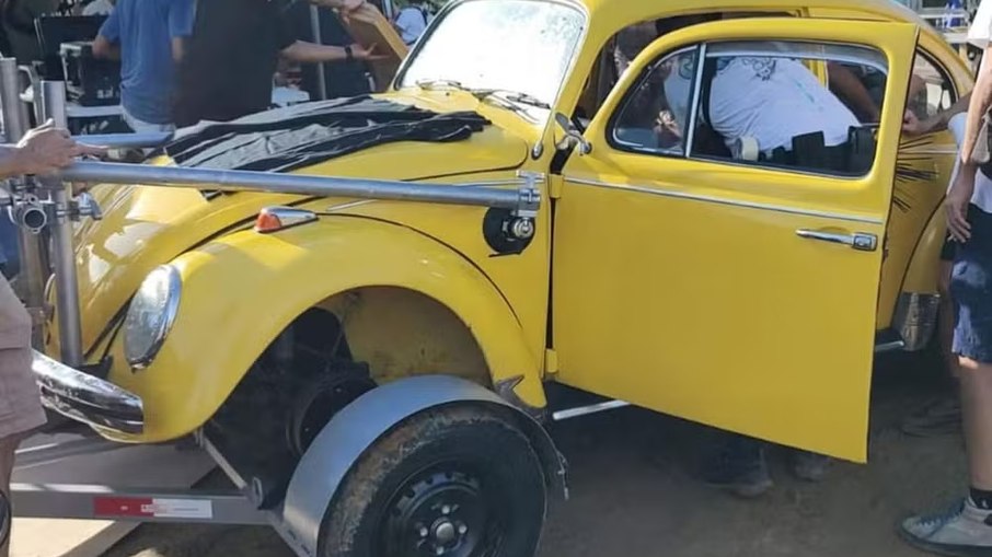 Detalhes do Fusca preparado para as gravações 