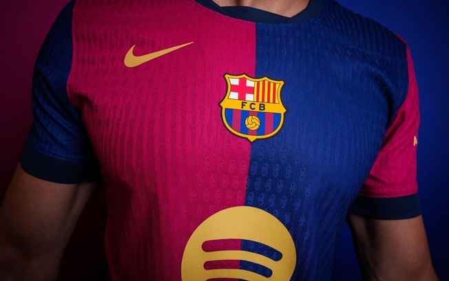 Imagem do novo uniforme do Barcelona para a temporada 2024/2025 