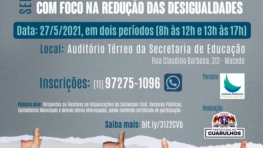 O evento acontecerá em dois períodos e, em razão das medidas de segurança, será limitado a 30 pessoas, dividido em duas turmas.