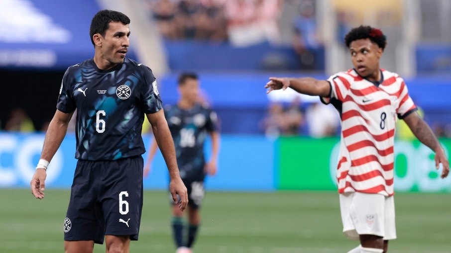 Júnior Alonso, do Atlético, durante goleada contra os EUA Júnior Alonso, do Atlético, durante goleada contra os EUA