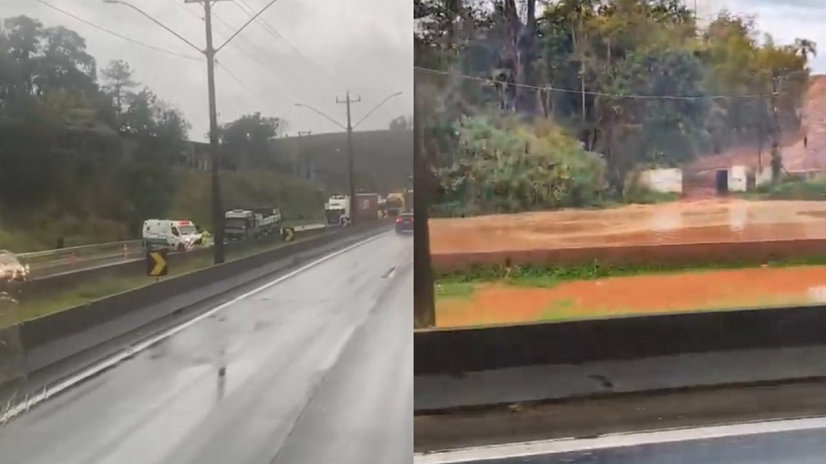 Régis Bittencourt ficou lenta por causa da chuva Régis Bittencourt ficou lenta por causa da chuva