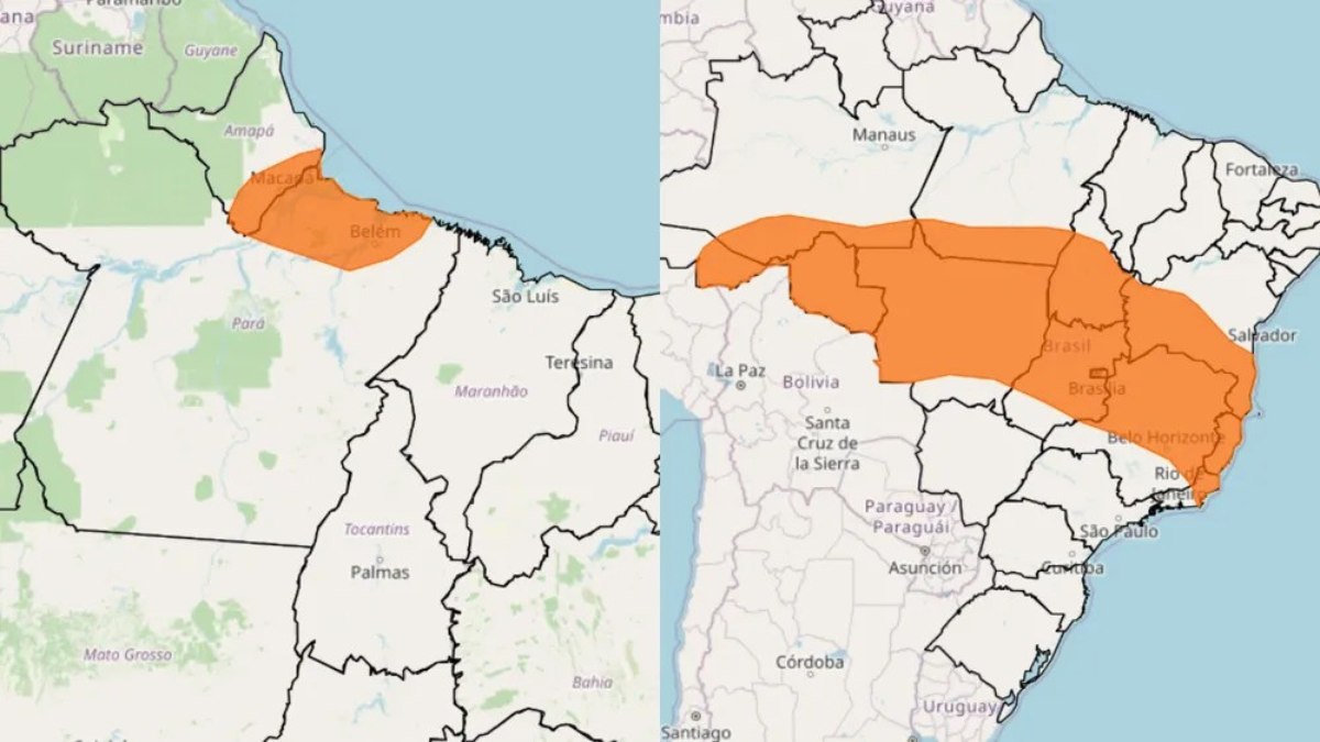 Região em alerta de risco