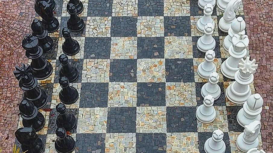Tabuleiro de xadrez na Casa Stefan Zweig, em Petrópolis