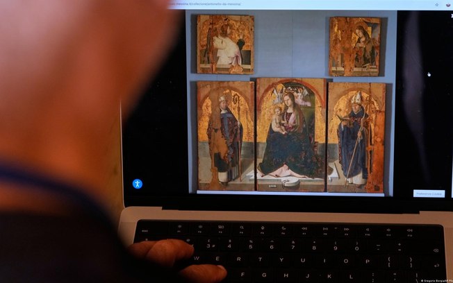 Três dos cinco grandes painéis do 'Políptico de São Gregório', de Antonello, estavam entre as pinturas roubadas no sábado