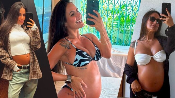 Carol Peixinho posa com barrigão e ganha elogios