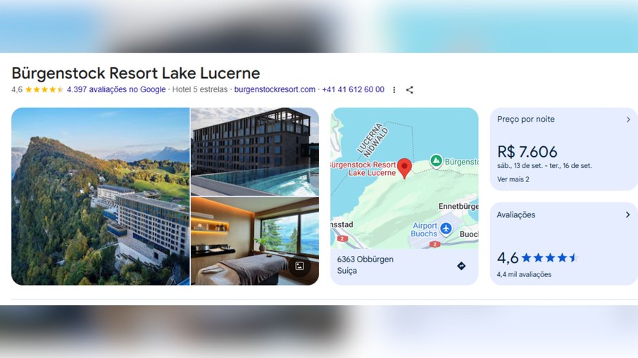 Segundo pesquisa do Google, a diária mais acessível no resort ultrapassa R$ 7 mil