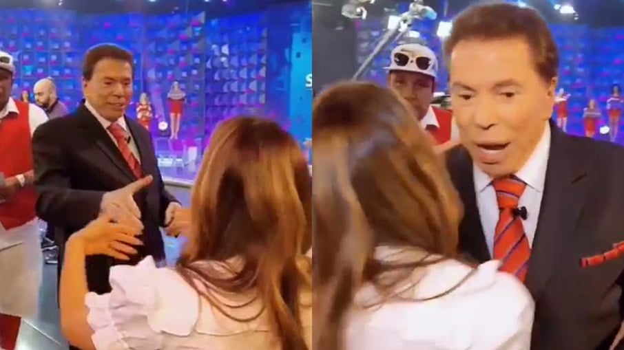 Silvio Santos encontrou Patrícia Abravanel nos bastidores de seu programa no SBT