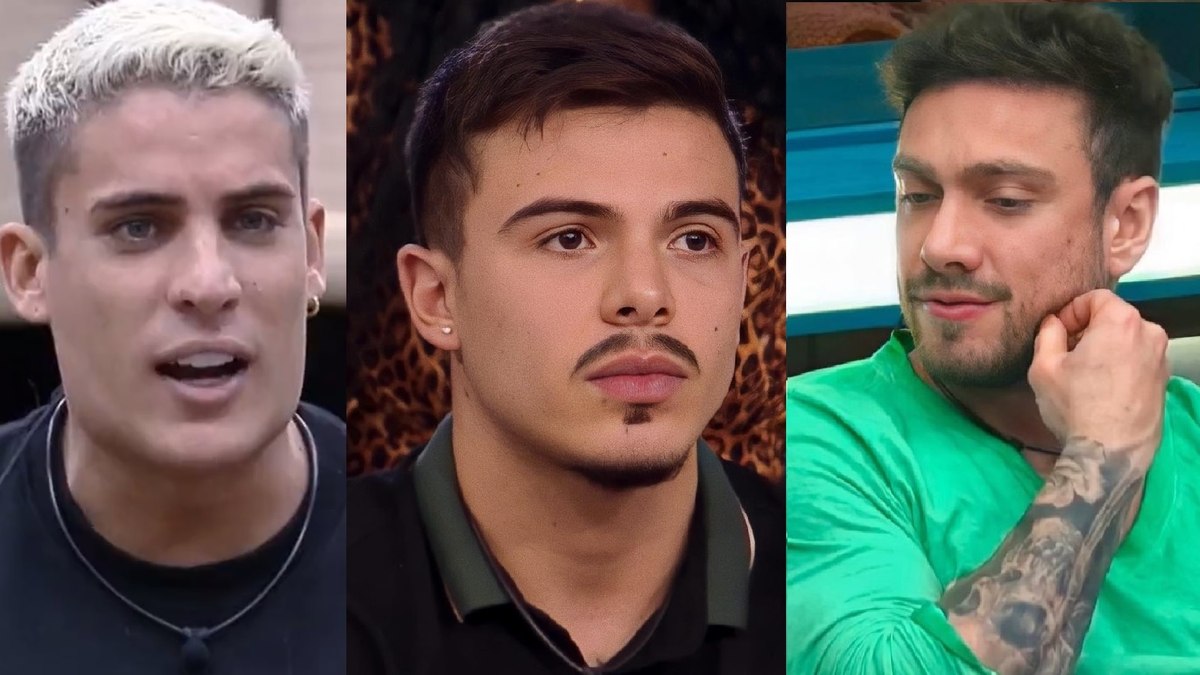 Tiago Ramos, Thomaz Costa e Vini Büttel em 'A Fazenda 14'.