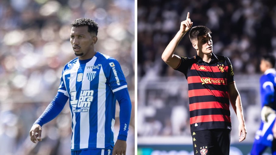 Léo Chú é uma das opções ofensivas do Avaí, enquanto Pedro Perotti aparece como referência de ataque do Sport.