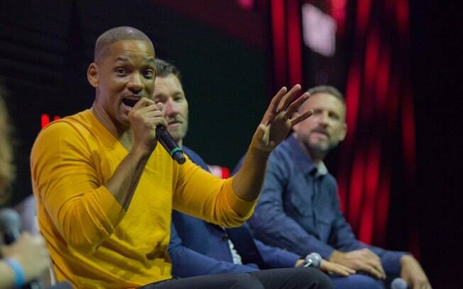 Will Smith, Joe Edgerton e David Ayer no painel de ''Bright'' da Netflix na CCXP 2017