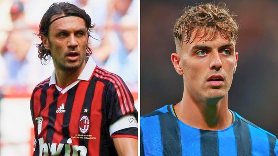 Craque Paolo Maldini (ex-Milan) e seu filho Daniel Maldini (Atalanta)