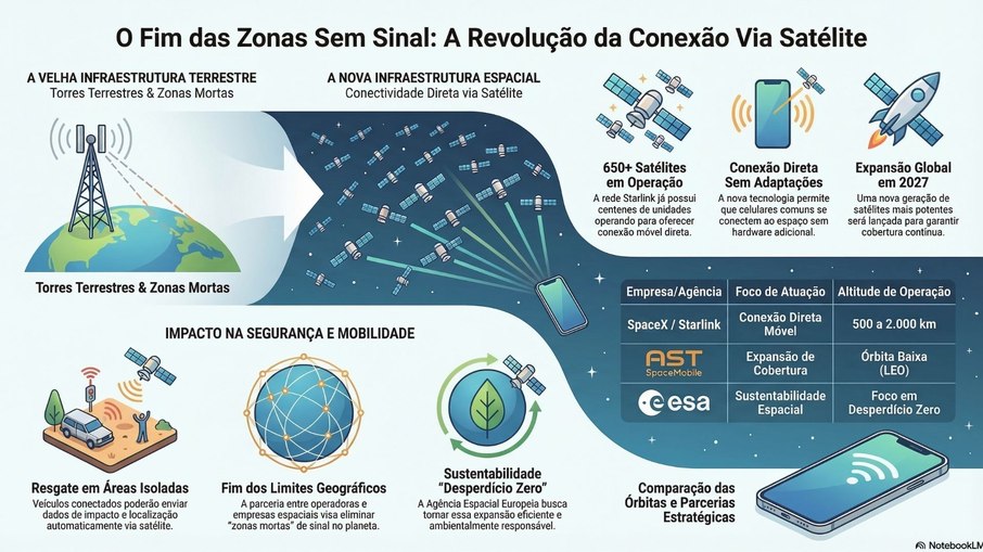 Satélites ampliam sinal global e mudam uso de celulares