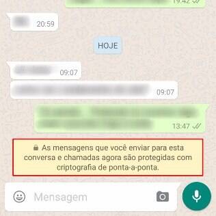 WhatsApp passou a exibir mensagem de alerta sobre criptografia