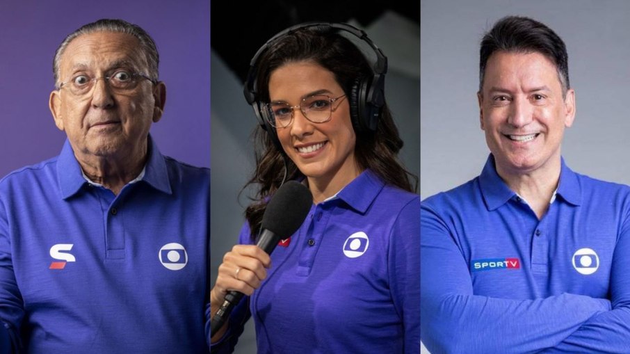 Galvão Bueno, Renata Silveira e Luiz Carlos Jr. são narradores da Globo